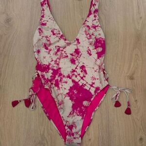 Dolce Vita Pink and White Tie-Dye Swimsuit